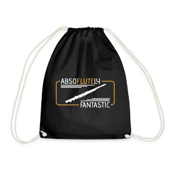 Flute flutist gift flute musician saying - Drawstring Bag - black - Front