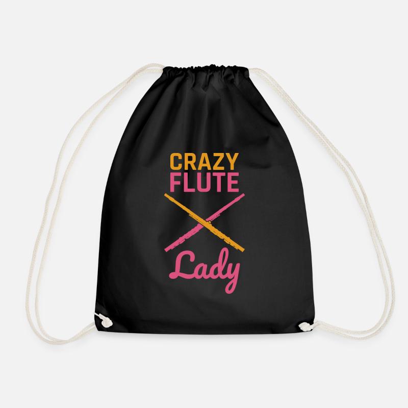 flute - Drawstring Bag - black