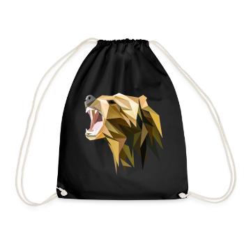 Ours grizzli polygone - Sac de sport léger - noir - Devant