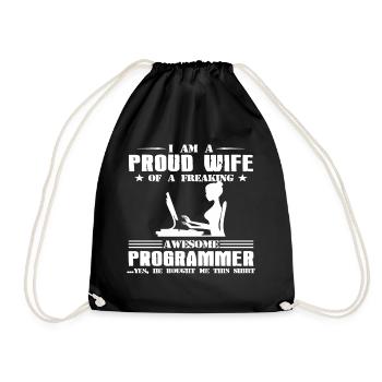 Programmierer Ehefrau Code Computer Der Geschenk - Turnbeutel - Schwarz - Vorne