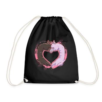 Alpaga chameau amour coeur couple objectif relation - Sac de sport léger - noir - Devant
