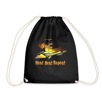 Blacksmith Blacksmith Glowing Sword Hammer Repeat - Drawstring Bag - black - Front