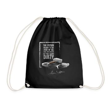 Blacksmith blacksmith hammer anvil hands Dirty - Drawstring Bag - black - Front
