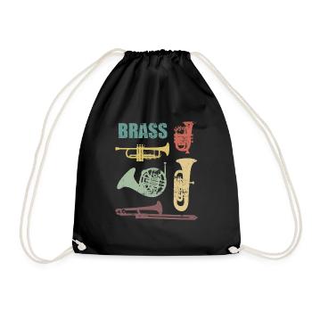 Blechblasinstrumente Brass Trompete Tuba Posaune - Turnbeutel - Schwarz - Vorne