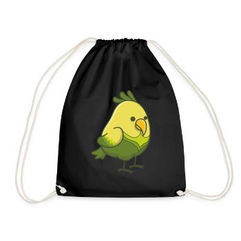 Vogel Vögel Papagei Geschenk kawaii Sittich Tier - Turnbeutel - Schwarz - Vorne