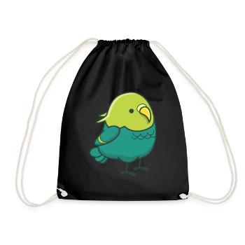 Vogel Vögel kawaii niedlich Geschenk Papagei Tier - Turnbeutel - Schwarz - Vorne