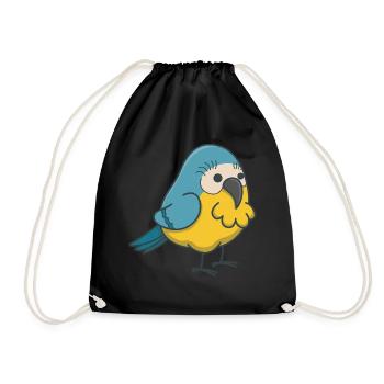 Wellensittich Vogel Geschenk kawaii comic Haustier - Turnbeutel - Schwarz - Vorne