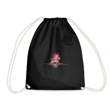 sailing ship - Drawstring Bag - black - Front
