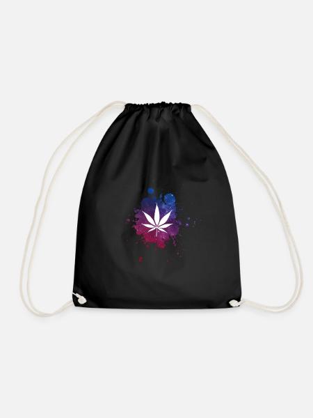 Cannabisblatt - Turnbeutel - Schwarz