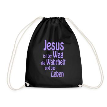 Jesus is Lord, Saves, Christus, Bibel, Wahrheit - Turnbeutel - Schwarz - Vorne