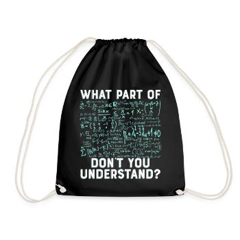 Math science complicated funny gift - Drawstring Bag - black - Front