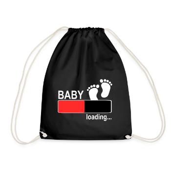 Pregnant mother women baby son daughter - Drawstring Bag - black - Front