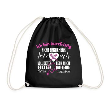 Krankenschwester Pfleger Spruch Leck mich Geschenk - Turnbeutel - Schwarz - Vorne