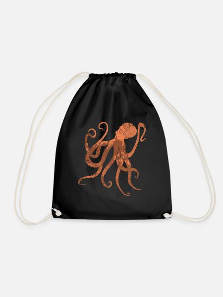 Oktopus - Turnbeutel - Schwarz