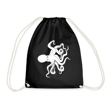 Kraken Oktopus - Turnbeutel - Schwarz - Vorne