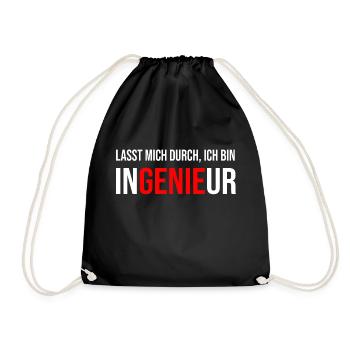 Ingenieur Genie - Turnbeutel - Schwarz - Vorne