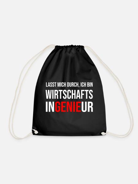 Wirtschaftsingenieur Genie Geschenkidee - Turnbeutel - Schwarz