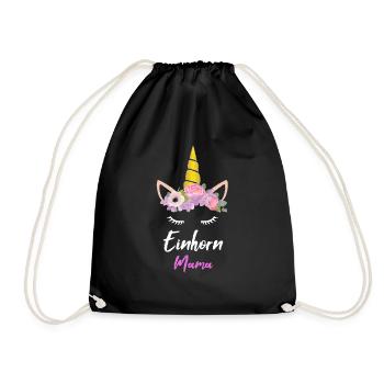 Einhorn Mama Geschenkidee - Turnbeutel - Schwarz - Vorne