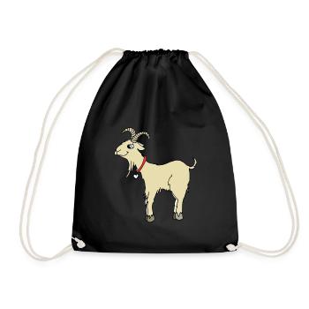 funny goat - Peter the cool super goat - Drawstring Bag - black - Front