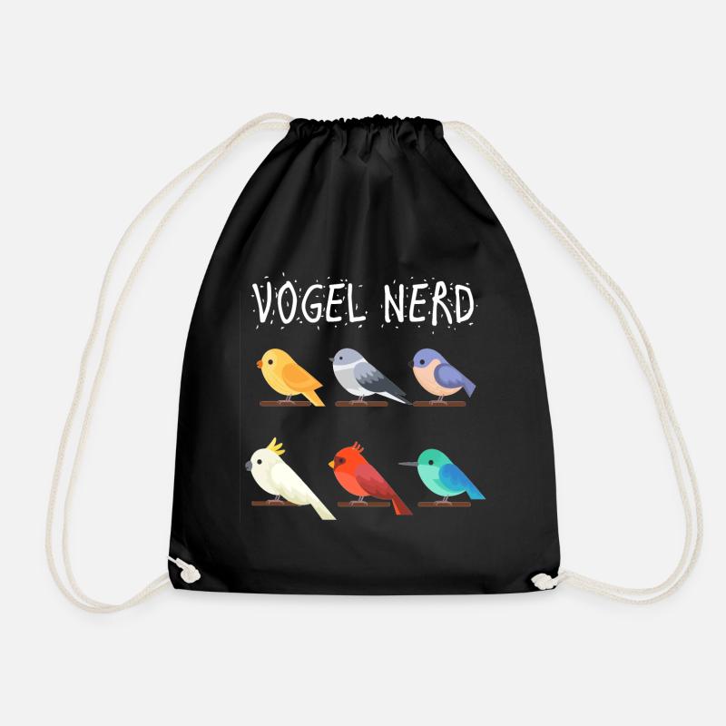 Vogel Nerd Vögel beobachten Geschenk - Turnbeutel - Schwarz