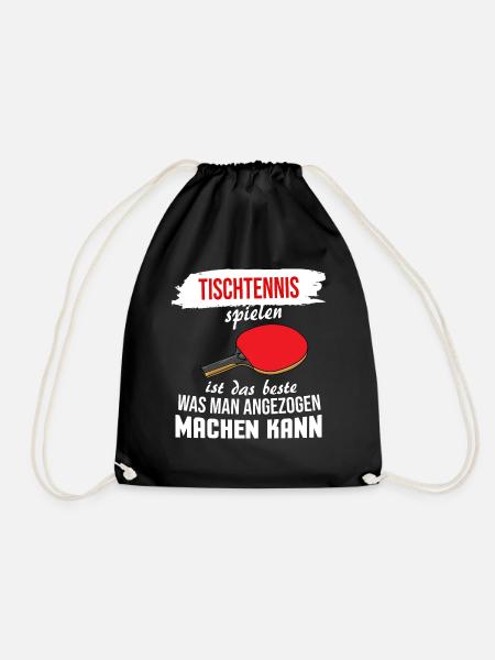 Tischtennisspieler Spruch Tischtennis Geschenk - Turnbeutel - Schwarz