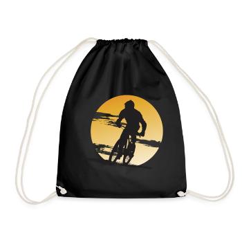 Mountainbiker Mountainbike Fahrrad Geschenk Sport - Turnbeutel - Schwarz - Vorne