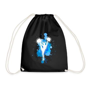 Cheerleader Cheerleading Geschenk Pompoms Turnen - Turnbeutel - Schwarz - Vorne