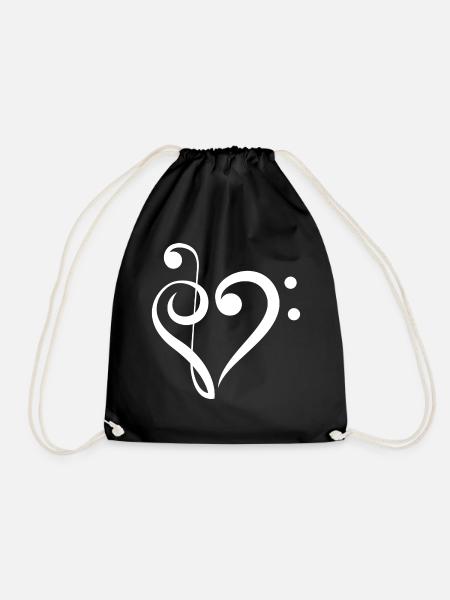 Clef Bass Clef Gift Violin Music - Drawstring Bag - black