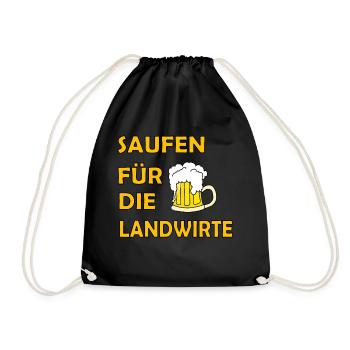 saufen fuer die Landwirte - Turnbeutel - Schwarz - Vorne