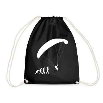 Paragliding Evolution Gleitschirm Geschenk fliegen - Turnbeutel - Schwarz - Vorne
