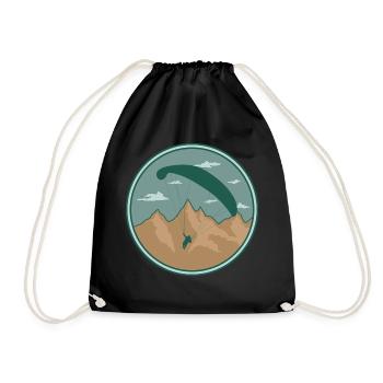 Paragliding pilot paragliding gift aviator - Drawstring Bag - black - Front