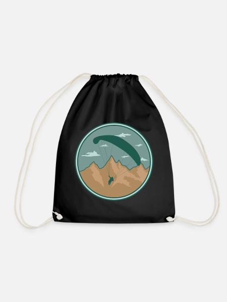 Paragliding Pilot Gleitschirm Geschenk Flieger - Turnbeutel - Schwarz