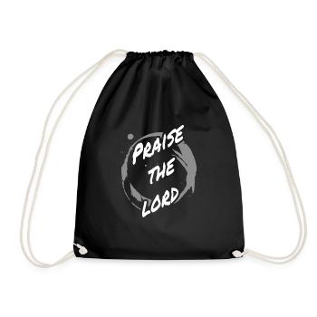 Jesus is Lord, Saves, Christ, Praise, Bible, God - Drawstring Bag - black - Front