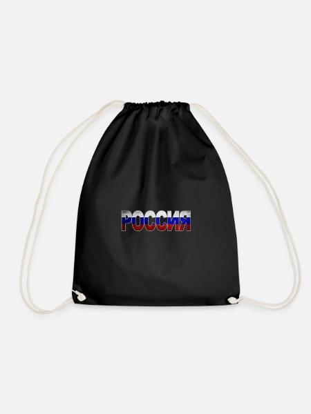 Russia - Drawstring Bag - black