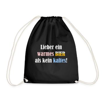 Warmes Bier - Turnbeutel - Schwarz - Vorne