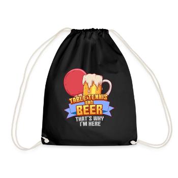 Table tennis Beer Tischtennis Bier Lustig Spruch - Turnbeutel - Schwarz - Vorne