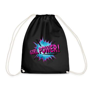 Citation - cadeau de dessin animé de fille comique Power Pop Art - Sac de sport léger - noir - Devant
