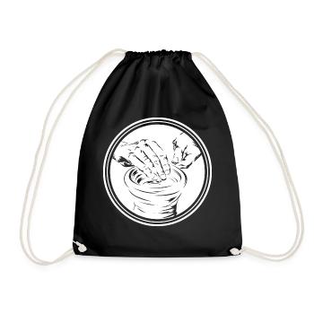 Pottery pottery gift clay clay pottery art clay - Drawstring Bag - black - Front