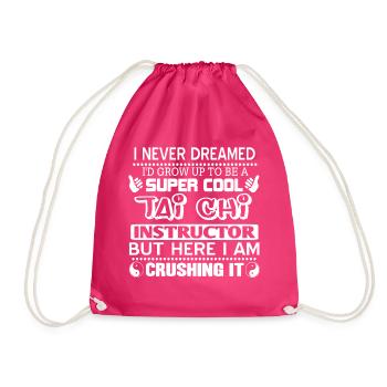 Tai Chi Taiji Martial Arts Meditation Gift Idea - Drawstring Bag - fuchsia - Front