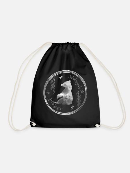 Bär Tier Bären Geschenk Natur Zeichnung Braunbär - Turnbeutel - Schwarz