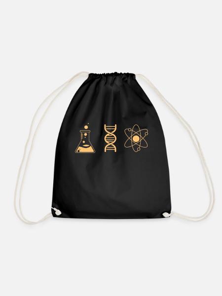 Biology molecule microscope DNA natural science - Drawstring Bag - black