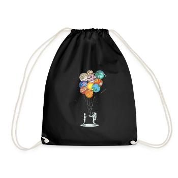 Astronomie Balloon Couple Système solaire astronaute - Sac de sport léger - noir - Devant