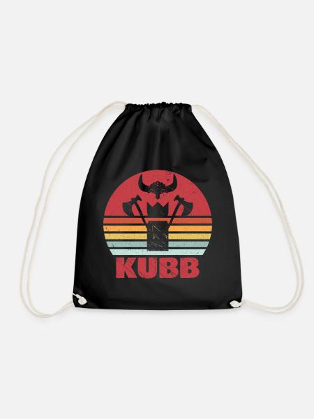 Kubb vintage retro Wikingerschach Geschenk Team - Turnbeutel - Schwarz
