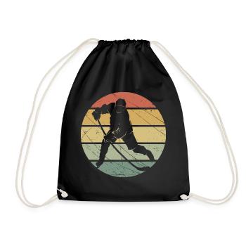Eishockey retro vintage - Turnbeutel - Schwarz - Vorne