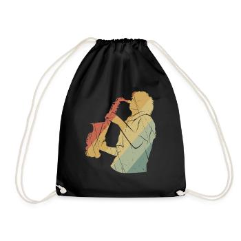 Saxophone rétro - Sac de sport léger - noir - Devant