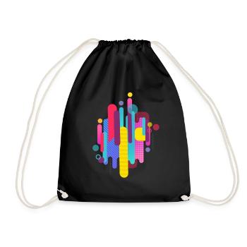 Abstract pattern in bright colors - Drawstring Bag - black - Front