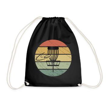 Disc Golf Retro - Turnbeutel - Schwarz - Vorne