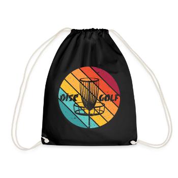 Disc Golf Rétro Frolf panier panier cadeau - Sac de sport léger - noir - Devant