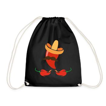 Chapeau mexicain aux piments - Sac de sport léger - noir - Devant