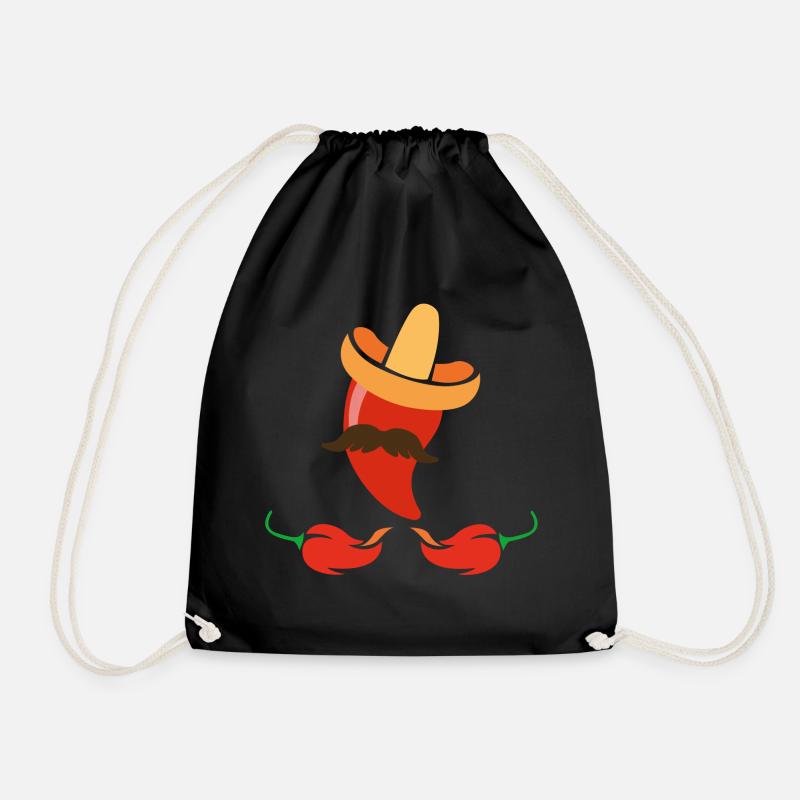 Chapeau mexicain aux piments - Sac de sport léger - noir